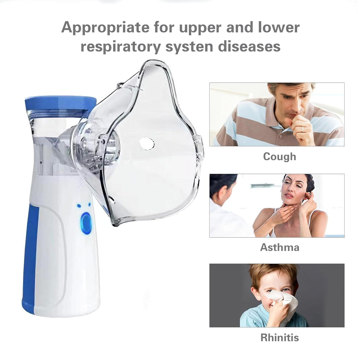 Home Flair Portable Nebulizer for Adults and Kids Travel and Household Use, Handheld Mesh nebulizer