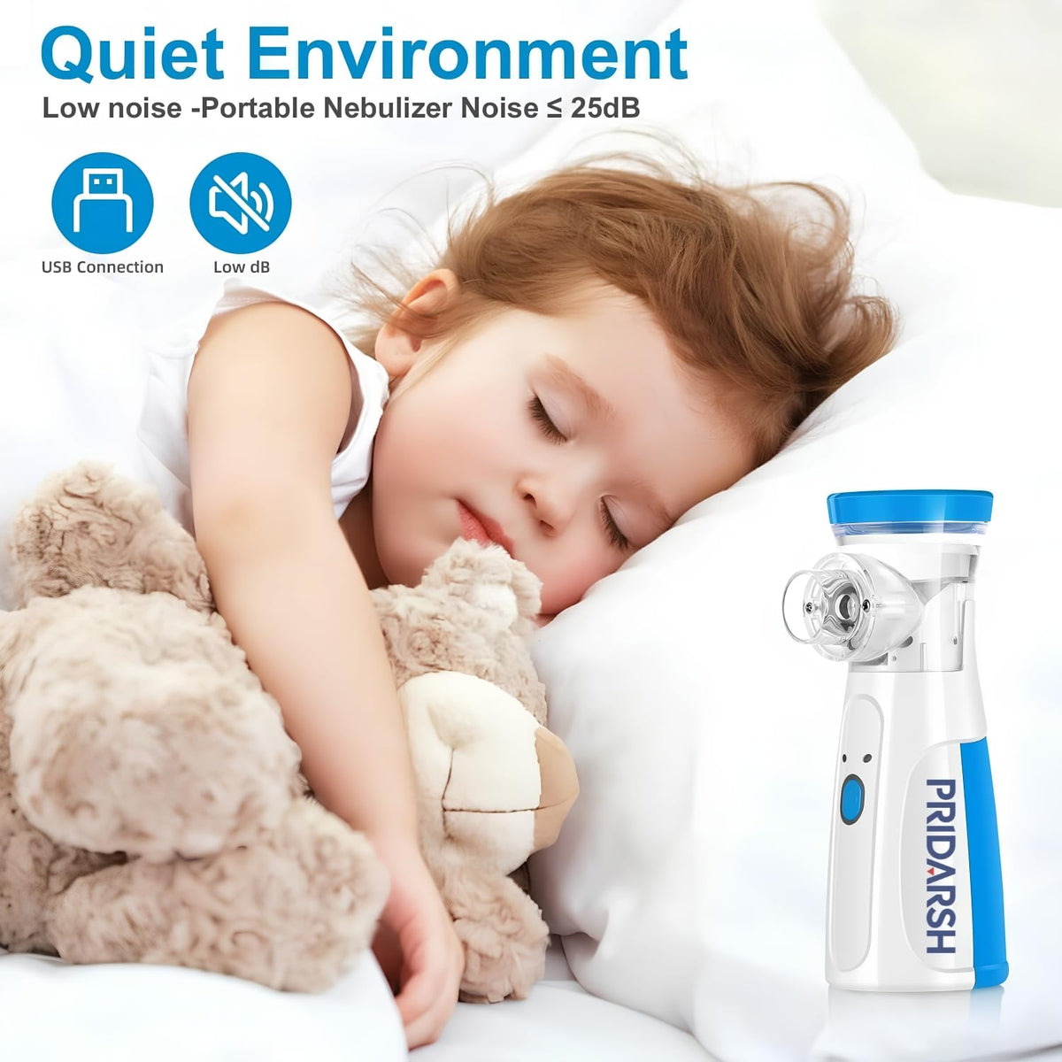 Portable Mesh Nebulizer, Silent and Compact Nebulizer Machine for Adult and Children, Wireless Vaporizer Machine With Respiratory Mask
