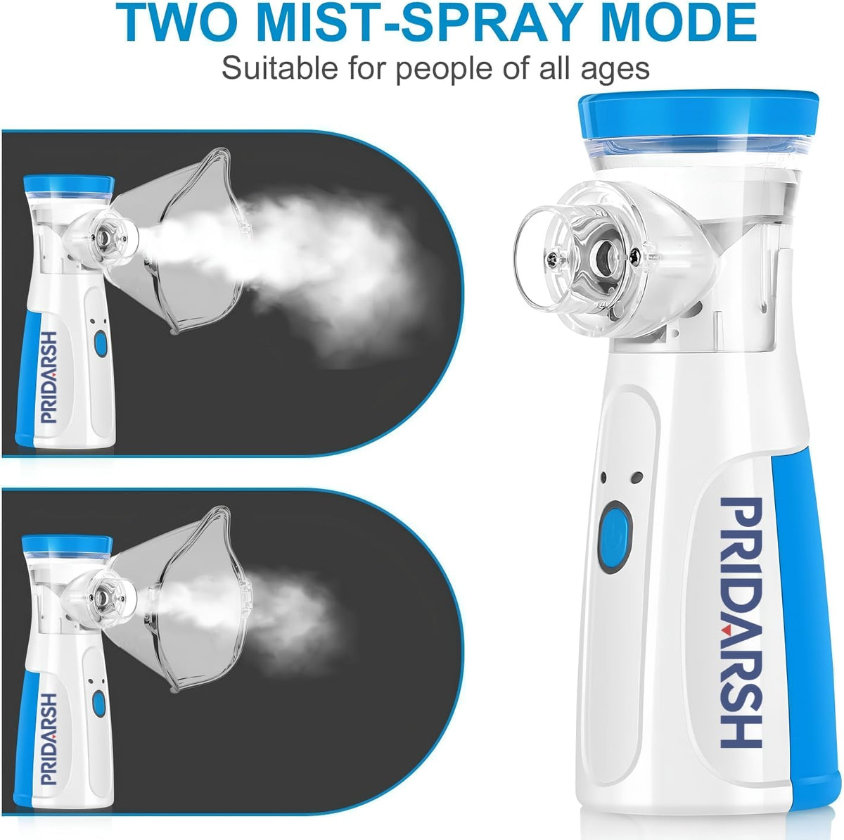 Portable Mesh Nebulizer, Silent and Compact Nebulizer Machine for Adult and Children, Wireless Vaporizer Machine With Respiratory Mask