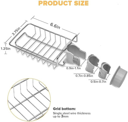 Stainless Steel Sponge Holder Kitchen Sink Caddy Organizer Sponge Holder for Kitchen Sink