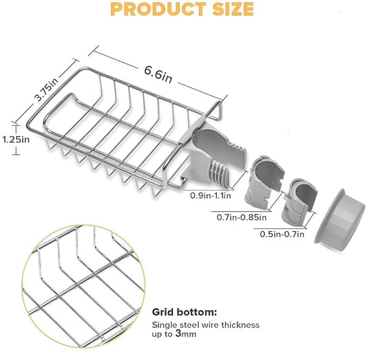 Stainless Steel Sponge Holder Kitchen Sink Caddy Organizer Sponge Holder for Kitchen Sink