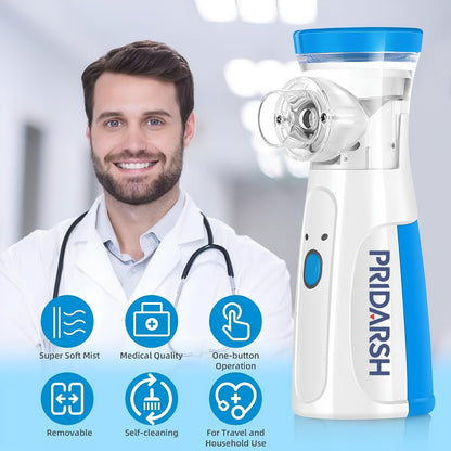 Portable Mesh Nebulizer, Silent and Compact Nebulizer Machine for Adult and Children, Wireless Vaporizer Machine With Respiratory Mask